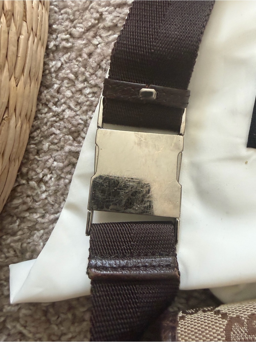 GUCCI - “AUTHENTIC” Brown & Beige GG Canvas Belt/Crossbody Bag - Picture 7 of 10